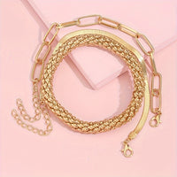 Conjunto de 3 pulseiras douradas